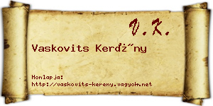 Vaskovits Kerény névjegykártya